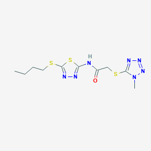 N-[5-(butylthio)-1,3,4-thiadiazol-2-yl]-2-[(1-methyl-1H-tetrazol-5-yl)thio]acetamide