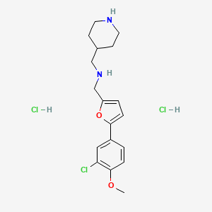 molecular formula C18H25Cl3N2O2 B4428164 {[5-(3-chloro-4-methoxyphenyl)-2-furyl]methyl}(4-piperidinylmethyl)amine dihydrochloride 