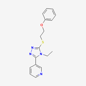 molecular formula C17H18N4OS B4428173 3-{4-ethyl-5-[(2-phenoxyethyl)thio]-4H-1,2,4-triazol-3-yl}pyridine 