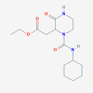 molecular formula C15H25N3O4 B4428179 ethyl {1-[(cyclohexylamino)carbonyl]-3-oxo-2-piperazinyl}acetate 