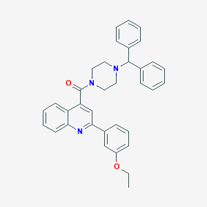 molecular formula C35H33N3O2 B442818 4-[(4-Benzhydrylpiperazin-1-yl)carbonyl]-2-(3-ethoxyphenyl)quinoline 