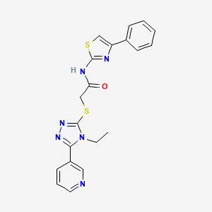 2-{[4-ethyl-5-(pyridin-3-yl)-4H-1,2,4-triazol-3-yl]sulfanyl}-N-(4-phenyl-1,3-thiazol-2-yl)acetamide