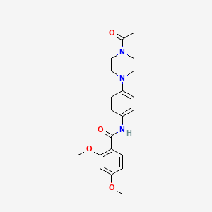 2,4-dimethoxy-N-[4-(4-propionyl-1-piperazinyl)phenyl]benzamide