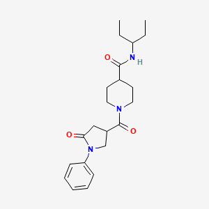 N-(1-ethylpropyl)-1-[(5-oxo-1-phenyl-3-pyrrolidinyl)carbonyl]-4-piperidinecarboxamide