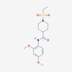 molecular formula C16H24N2O5S B4428287 N-(2,4-dimethoxyphenyl)-1-(ethylsulfonyl)piperidine-4-carboxamide 