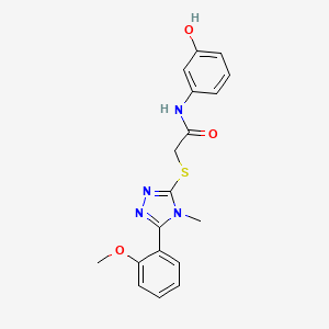 molecular formula C18H18N4O3S B4428290 N-(3-hydroxyphenyl)-2-{[5-(2-methoxyphenyl)-4-methyl-4H-1,2,4-triazol-3-yl]sulfanyl}acetamide 