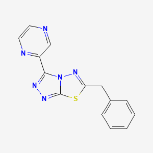 molecular formula C14H10N6S B4428295 6-benzyl-3-(2-pyrazinyl)[1,2,4]triazolo[3,4-b][1,3,4]thiadiazole 