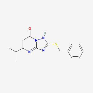 molecular formula C15H16N4OS B4428332 2-(benzylthio)-5-isopropyl[1,2,4]triazolo[1,5-a]pyrimidin-7(4H)-one 