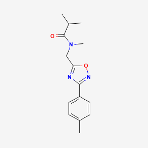 molecular formula C15H19N3O2 B4428334 N,2-dimethyl-N-{[3-(4-methylphenyl)-1,2,4-oxadiazol-5-yl]methyl}propanamide 