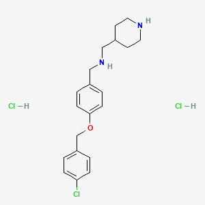 {4-[(4-Chlorobenzyl)oxy]benzyl}(piperidin-4-ylmethyl)amine dihydrochloride