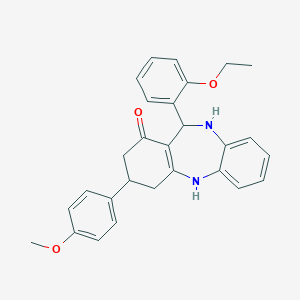 molecular formula C28H28N2O3 B442835 11-(2-ethoxyphenyl)-3-(4-methoxyphenyl)-2,3,4,5,10,11-hexahydro-1H-dibenzo[b,e][1,4]diazepin-1-one 