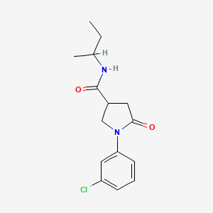 molecular formula C15H19ClN2O2 B4428364 N-(sec-butyl)-1-(3-chlorophenyl)-5-oxo-3-pyrrolidinecarboxamide 