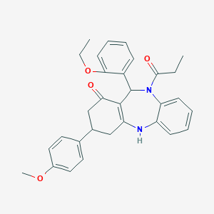 molecular formula C31H32N2O4 B442838 11-(2-ethoxyphenyl)-3-(4-methoxyphenyl)-10-propanoyl-2,3,4,5,10,11-hexahydro-1H-dibenzo[b,e][1,4]diazepin-1-one 
