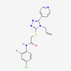 molecular formula C18H15ClFN5OS B4428393 2-{[4-allyl-5-(4-pyridinyl)-4H-1,2,4-triazol-3-yl]thio}-N-(4-chloro-2-fluorophenyl)acetamide 