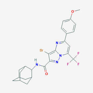 molecular formula C25H24BrF3N4O2 B442841 N-(2-adamantyl)-3-bromo-5-(4-methoxyphenyl)-7-(trifluoromethyl)pyrazolo[1,5-a]pyrimidine-2-carboxamide 