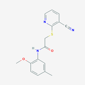 2-[(3-cyano-2-pyridinyl)thio]-N-(2-methoxy-5-methylphenyl)acetamide