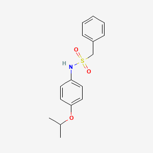 molecular formula C16H19NO3S B4428428 1-phenyl-N-[4-(propan-2-yloxy)phenyl]methanesulfonamide 