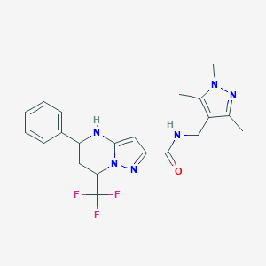 5-phenyl-7-(trifluoromethyl)-N-[(1,3,5-trimethyl-1H-pyrazol-4-yl)methyl]-4,5,6,7-tetrahydropyrazolo[1,5-a]pyrimidine-2-carboxamide