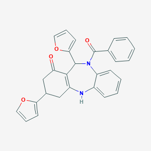 [3,11-di(2-furyl)-1-hydroxy-2,3,4,11-tetrahydro-10H-dibenzo[b,e][1,4]diazepin-10-yl](phenyl)methanone