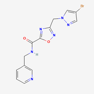 molecular formula C13H11BrN6O2 B4428492 3-[(4-bromo-1H-pyrazol-1-yl)methyl]-N-(3-pyridinylmethyl)-1,2,4-oxadiazole-5-carboxamide 