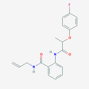 molecular formula C19H19FN2O3 B4428493 N-allyl-2-{[2-(4-fluorophenoxy)propanoyl]amino}benzamide 