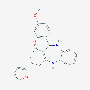 molecular formula C24H22N2O3 B442851 3-(2-furyl)-11-(4-methoxyphenyl)-2,3,4,5,10,11-hexahydro-1H-dibenzo[b,e][1,4]diazepin-1-one 