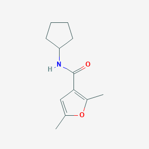 molecular formula C12H17NO2 B4428549 N-cyclopentyl-2,5-dimethyl-3-furamide 