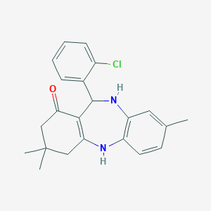 molecular formula C22H23ClN2O B442855 11-(2-chlorophenyl)-3,3,8-trimethyl-2,3,4,5,10,11-hexahydro-1H-dibenzo[b,e][1,4]diazepin-1-one 