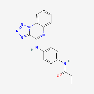 molecular formula C17H15N7O B4428558 N-[4-(tetrazolo[1,5-a]quinoxalin-4-ylamino)phenyl]propanamide 