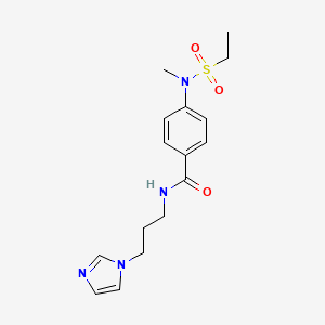 molecular formula C16H22N4O3S B4428562 4-[(ethylsulfonyl)(methyl)amino]-N-[3-(1H-imidazol-1-yl)propyl]benzamide 