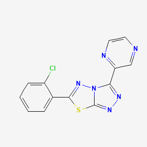 molecular formula C13H7ClN6S B4428567 6-(2-chlorophenyl)-3-(2-pyrazinyl)[1,2,4]triazolo[3,4-b][1,3,4]thiadiazole 