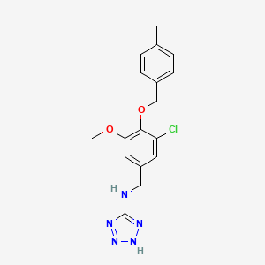 molecular formula C17H18ClN5O2 B4428608 N-{3-chloro-5-methoxy-4-[(4-methylbenzyl)oxy]benzyl}-2H-tetrazol-5-amine 