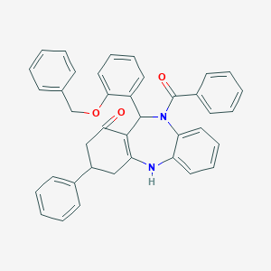 molecular formula C39H32N2O3 B442861 10-benzoyl-11-[2-(benzyloxy)phenyl]-3-phenyl-2,3,4,5,10,11-hexahydro-1H-dibenzo[b,e][1,4]diazepin-1-one 