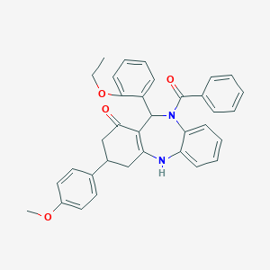 molecular formula C35H32N2O4 B442864 11-(2-ethoxyphenyl)-3-(4-methoxyphenyl)-10-(phenylcarbonyl)-2,3,4,5,10,11-hexahydro-1H-dibenzo[b,e][1,4]diazepin-1-one 