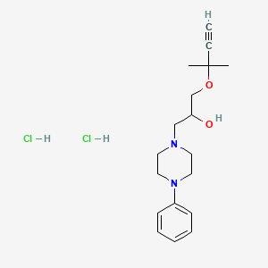 molecular formula C18H28Cl2N2O2 B4428669 1-[(1,1-dimethyl-2-propyn-1-yl)oxy]-3-(4-phenyl-1-piperazinyl)-2-propanol dihydrochloride 