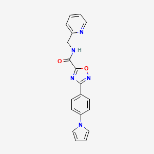 molecular formula C19H15N5O2 B4428685 N-(2-pyridinylmethyl)-3-[4-(1H-pyrrol-1-yl)phenyl]-1,2,4-oxadiazole-5-carboxamide 