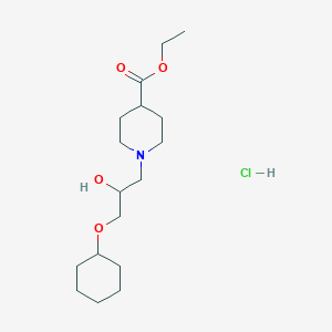 molecular formula C17H32ClNO4 B4428711 ethyl 1-[3-(cyclohexyloxy)-2-hydroxypropyl]-4-piperidinecarboxylate hydrochloride 