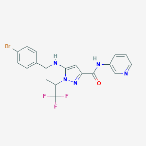 molecular formula C19H15BrF3N5O B442873 5-(4-bromophenyl)-N-(3-pyridinyl)-7-(trifluoromethyl)-4,5,6,7-tetrahydropyrazolo[1,5-a]pyrimidine-2-carboxamide 