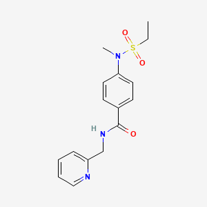 molecular formula C16H19N3O3S B4428737 4-[(ethylsulfonyl)(methyl)amino]-N-(2-pyridinylmethyl)benzamide 