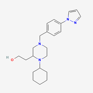 2-{1-cyclohexyl-4-[4-(1H-pyrazol-1-yl)benzyl]-2-piperazinyl}ethanol