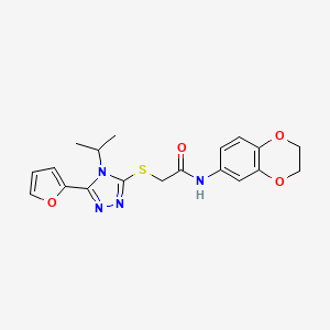 molecular formula C19H20N4O4S B4428784 N-(2,3-dihydro-1,4-benzodioxin-6-yl)-2-{[5-(2-furyl)-4-isopropyl-4H-1,2,4-triazol-3-yl]thio}acetamide 