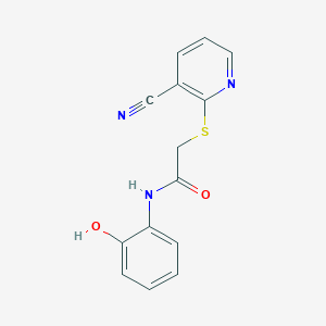 2-[(3-cyano-2-pyridinyl)thio]-N-(2-hydroxyphenyl)acetamide