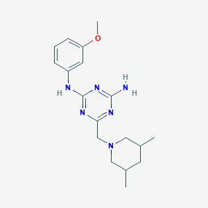 molecular formula C18H26N6O B4428833 6-[(3,5-dimethyl-1-piperidinyl)methyl]-N-(3-methoxyphenyl)-1,3,5-triazine-2,4-diamine 