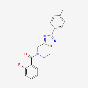 molecular formula C20H20FN3O2 B4428836 2-fluoro-N-isopropyl-N-{[3-(4-methylphenyl)-1,2,4-oxadiazol-5-yl]methyl}benzamide 