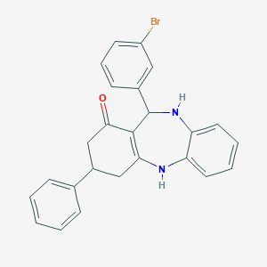 molecular formula C25H21BrN2O B442884 11-(3-bromophenyl)-3-phenyl-2,3,4,5,10,11-hexahydro-1H-dibenzo[b,e][1,4]diazepin-1-one 