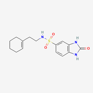 molecular formula C15H19N3O3S B4428849 N-[2-(1-cyclohexen-1-yl)ethyl]-2-oxo-2,3-dihydro-1H-benzimidazole-5-sulfonamide 