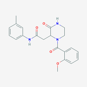 molecular formula C21H23N3O4 B4428883 2-[1-(2-methoxybenzoyl)-3-oxo-2-piperazinyl]-N-(3-methylphenyl)acetamide 