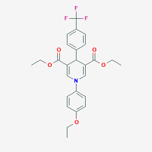 molecular formula C26H26F3NO5 B442889 Diethyl 1-(4-ethoxyphenyl)-4-[4-(trifluoromethyl)phenyl]-1,4-dihydropyridine-3,5-dicarboxylate 