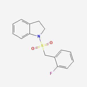 molecular formula C15H14FNO2S B4428911 1-[(2-fluorobenzyl)sulfonyl]indoline 