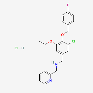 molecular formula C22H23Cl2FN2O2 B4428931 {3-chloro-5-ethoxy-4-[(4-fluorobenzyl)oxy]benzyl}(2-pyridinylmethyl)amine hydrochloride 